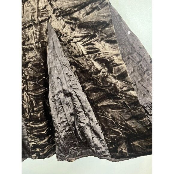 NY Collection Velvet Sequin Maxi Skirt S Brown Indie Hippie Concert Western Boho - Picture 3 of 9